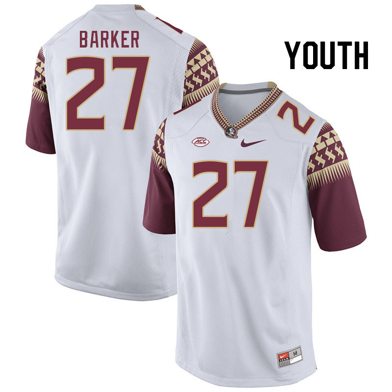 Youth #27 Ashlynd Barker Florida State Seminoles College Football Jerseys Stitched Sale-White